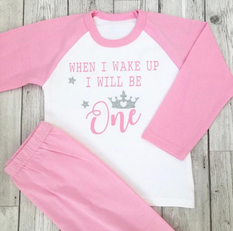 Personalised First Birthday Pjs When I Wake up I Will Be Etsy UK