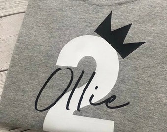 Camiseta personalizada de cumpleaños, camiseta para 1.º, 2.º, 3.º, 4.º y 5.º cumpleaños, camiseta para bebé niño, conjunto