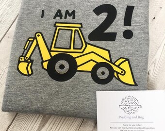 Camiseta de cumpleaños de los niños excavadores, 1o, 2o, 3o, 4o, 5o cumpleaños camiseta, primero, segundo, tercero, cuarto cumpleaños, cumpleañero, traje