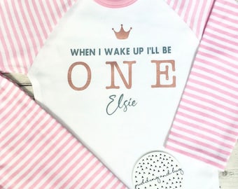 Pijama personalizada para niña de cumpleaños, pijama de algodón suave
