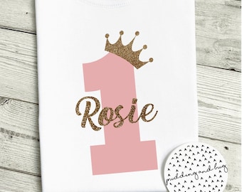 Personalised birthday Tshirt, 1st, 2nd, 3rd, 4th, 5th birthday tee, baby girls top, outfit