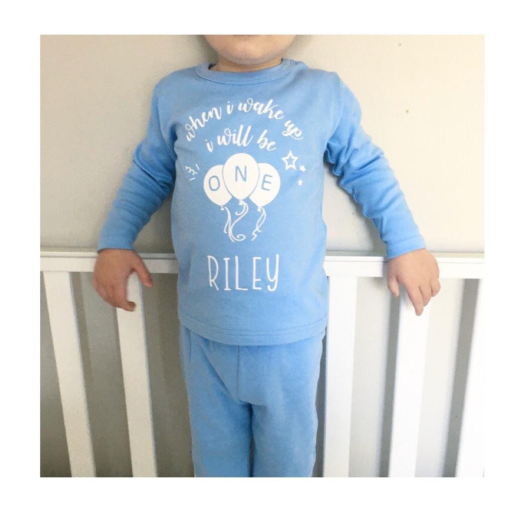 First birthday pjs When I Wake Up I will be One Pyjamas Baby Etsy
