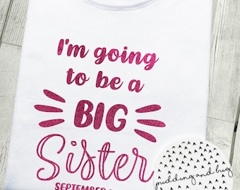 Camiseta Voy a ser hermana mayor, camiseta promocionada a hermana mayor, anuncio de embarazo