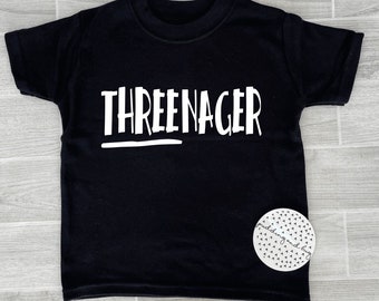 Camiseta de cumpleaños de Threenager - Conjunto para el tercer cumpleaños