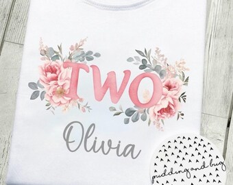 Camiseta floral personalizada para cumpleañera, regalo de lujo