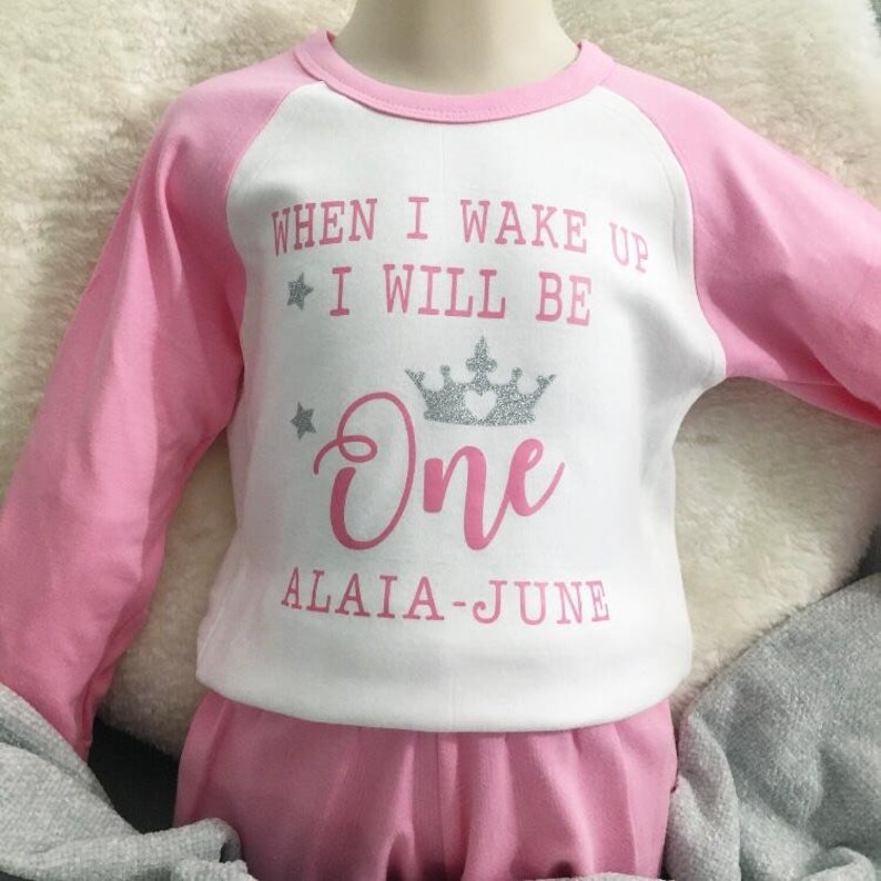 Personalised first birthday pjs When I Wake Up I will be Etsy
