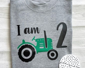 Boys tractor birthday tee, 1st, 2nd, 3rd, 4th, 5th birthday Tshirt, first, second, third, fourth birthday, birthday boy, outfit