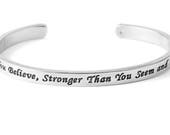 You are Braver than you believe, Stronger than you seem and smarter than you think steel mantra cuff