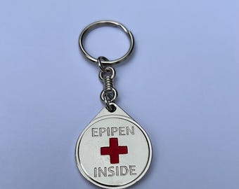 Epipen binnenin medisch alarm taslabel sleutelhanger sleutelhanger Allergie