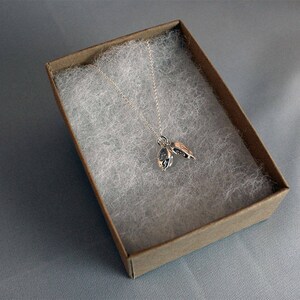 Corn grain and sunflower seed necklace (sterling silver)