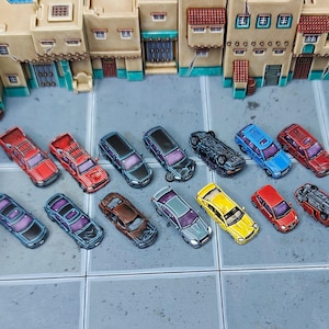 Grand ensemble de véhicules civils modernes de 6 mm - Voitures miniatures Wargaming à l&#39;échelle 1:265 Battletech Titanicus Micro Armor