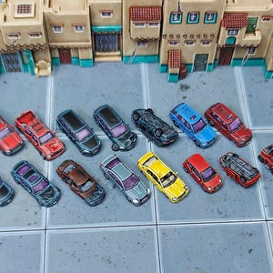 6mm Modern Civilian Vehicles Big Set - 1:265 Wargaming Scale Model Cars Battletech Titanicus Micro Armor