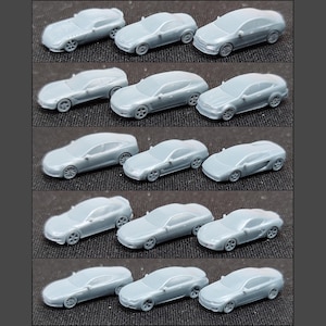 6mm Sports and Luxury Car Vehicle Set - 1:265 Wargaming Scale Model Cars Battletech Micro Armor Gaslands