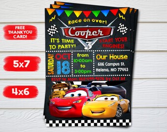disney cars invite etsy disney car invitations