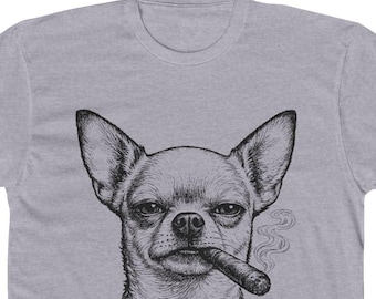 Chihuahua with Cigar T-Shirt | Vintage Sketch Dog Tee