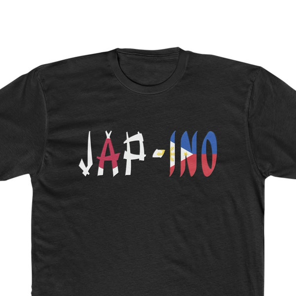 Japino: Japanese Filipino Flag Lettering Illustrated Premium Cotton Crew Tee