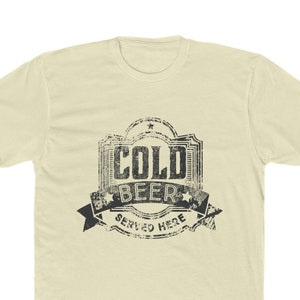 Cold Beer Served Here Tee: Distressed Vintage Bar Sign Shirt