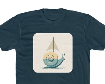 Snail Sailing Graphic Tee: Adventurous Nautical Cotton Shirt