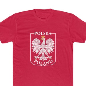Polska Poland Polish Pride Coat of Arms Premium Cotton Crew Tee
