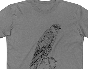 Detailed Falcon Illustration Tee | Bird of Prey Drawing, Nature Shirt