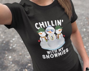 Chillin' With My Snowmies Christmas Holiday Short-Sleeve T-Shirt