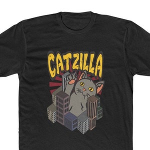 Catzilla T-Shirt: Funny Cat Monster Movie Poster Tee