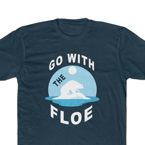 Go With The Floe Polar Bear Ice Floe Glacier Premium Cotton Crew Tee