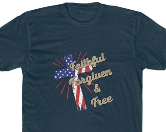 USA Flag Cross Tee: Patriotic Christian 4th of July Shirt