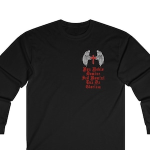 Knights Templar Long Sleeve Tee: Crusader Moral Code Design