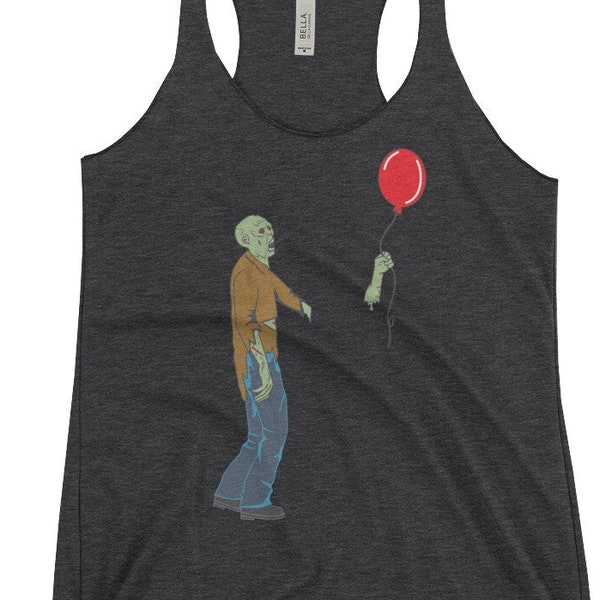 Funny Zombie Balloon Halloween Costume Women's Racerback Tank