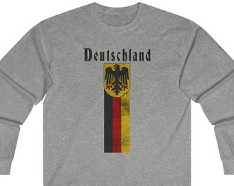 Deutschland German Vintage Flag Banner Coat of Arms Eagle Ultra Cotton Long Sleeve Tee