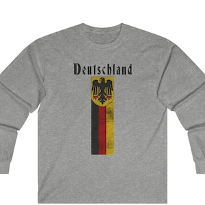 Deutschland German Vintage Flag Banner Coat of Arms Eagle Ultra Cotton Long Sleeve Tee