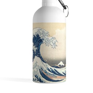 Tsunami Great Wave Off Kanagawa by Hokusai Art 14oz Stainless Steel Water Bottle