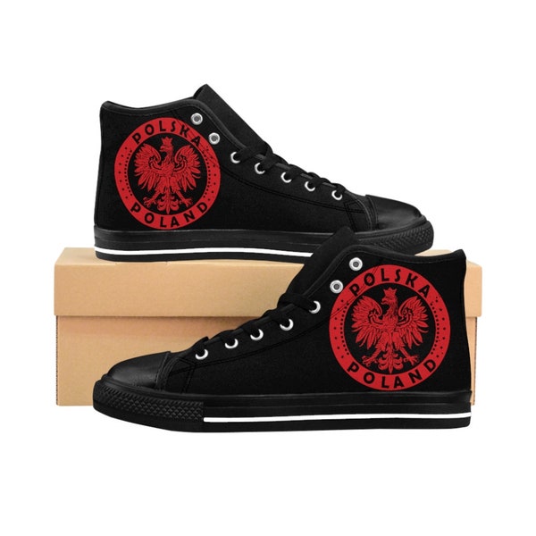 Polska Polonia Escudo de Armas del Orgullo Polaco - Zapatillas altas