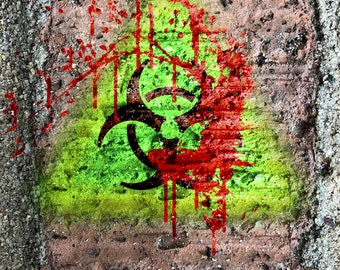 Biohazard Toxic Infected Zombie Blood Splatter SVG, Radioactive Clipart, Vehicle Decal, Digital Download, Car Decal, Laptop, Window Sticker