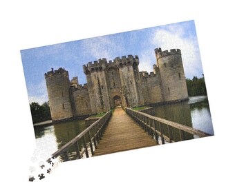 Medieval Castle Over Moat Jigsaw Puzzle: Stone Fortress