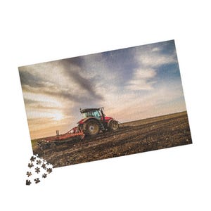 Tractor Spring Field Jigsaw Puzzle: Farmhouse Decor