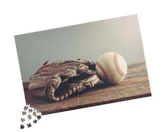 Vintage Baseball Glove and Ball Puzzle | Photo Retro Jigsaw