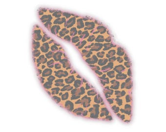 Pink Leopard Print Lips | Glam Animal Print Fashion | Kiss-Cut Sticker