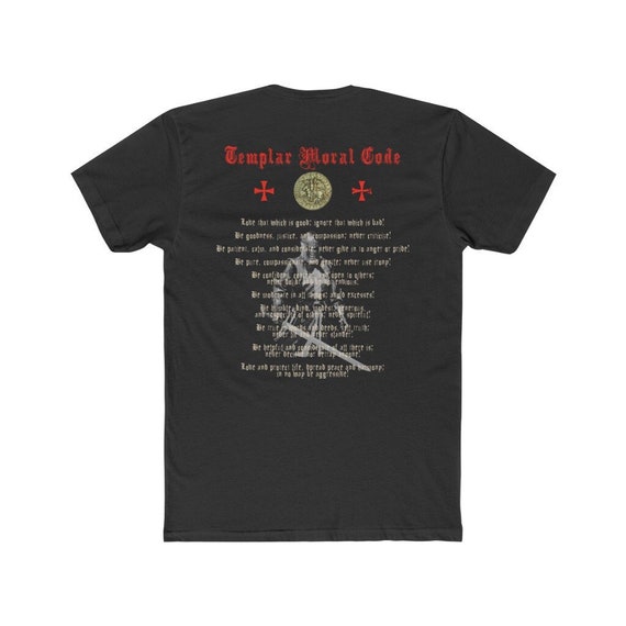 2 Sided Knights Templar Moral Code Design. Holy Cross Wings 