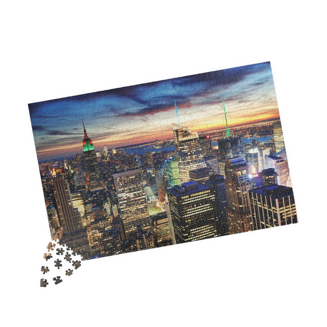 New York City Skyline With Urban Skyscrapers at Sunset Jigsaw Puzzle ...