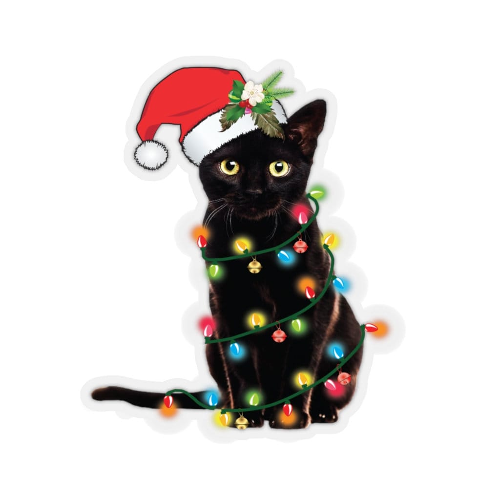 christmas lights cat