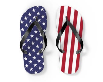 American Flag Flip Flops | Patriotic Stars & Stripes Sandals | Independence Day