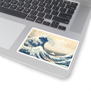 Tsunami Great Wave Off Kanagawa by Hokusai Art Kiss-Cut Sticker
