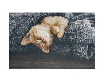 Ginger Kitten Puzzle: Sleeping Cat on Blanket (110-1014 Piece)
