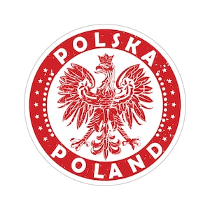 Polska Polish Eagle Vintage Distressed Poland Coat Of Arms Kiss-Cut Stickers
