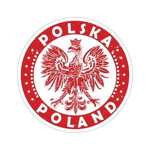 Polska Polish Eagle Vintage Distressed Poland Coat Of Arms Kiss-Cut Stickers