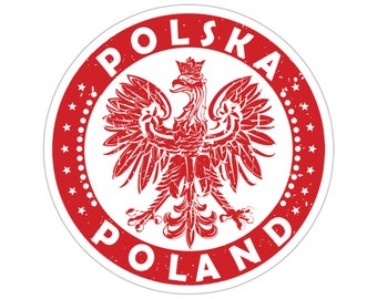 Polska Polish Eagle Vintage Distressed Poland Coat Of Arms Kiss-Cut Stickers