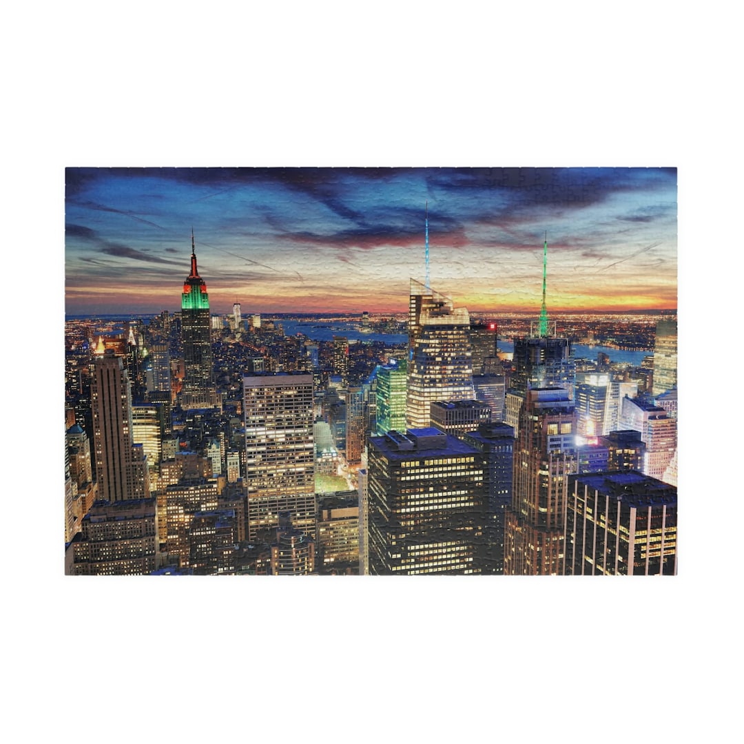New York City Skyline With Urban Skyscrapers at Sunset Jigsaw Puzzle ...