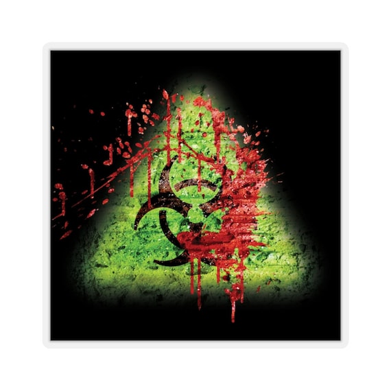 Red Grunge Biohazard Sign
